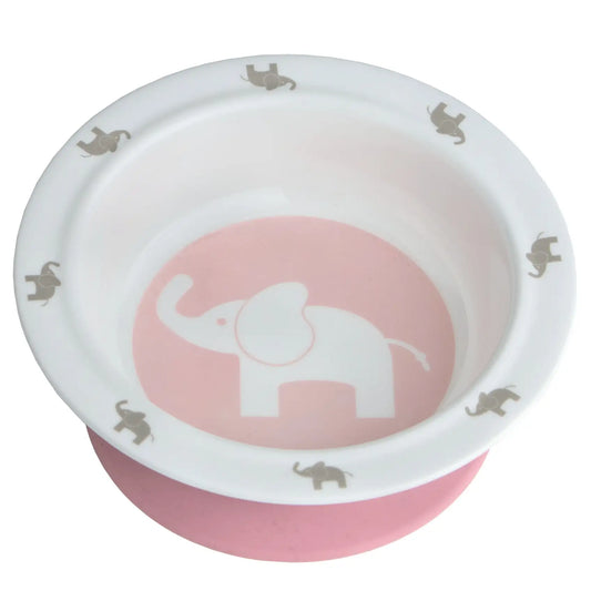 Sugkoppstallrik Elefant Rosa Rätt Start