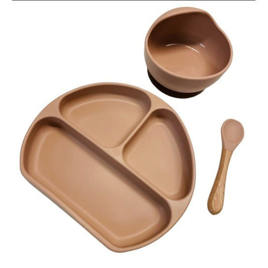 Silikonservis Beige 3 Delar Leklyckan