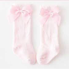 Knästrumpor Rosett Ljusrosa