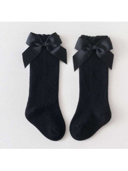 Knästrumpor Rosett Svart