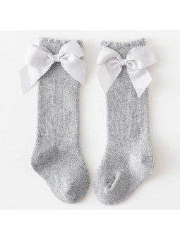 Knästrumpor Rosett Grå