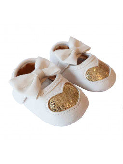 Baby Barn Skor Glitterhjärta Guld