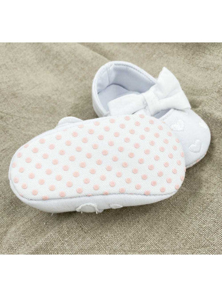 Baby Skor Ballerina Hjärtan Vit