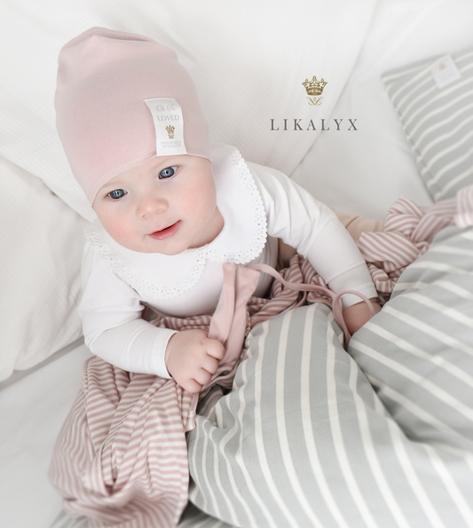 Babymössa och vantar rosa